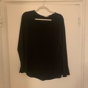 Pleione Nordstrom black blouse with bell cuffs size small